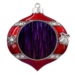 Stars Are Falling Electric Abstract Metal Snowflake And Bell Red Ornament by Modalart