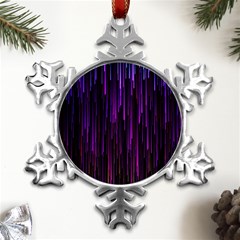 Stars Are Falling Electric Abstract Metal Small Snowflake Ornament by Modalart