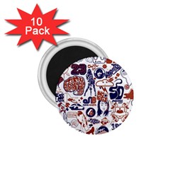 Artistic Psychedelic Doodle 1 75  Magnets (10 Pack)  by Modalart