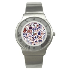 Artistic Psychedelic Doodle Stainless Steel Watch by Modalart