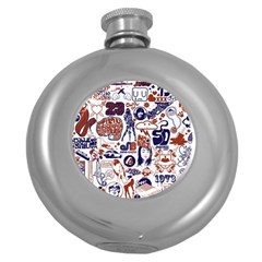 Artistic Psychedelic Doodle Round Hip Flask (5 Oz) by Modalart