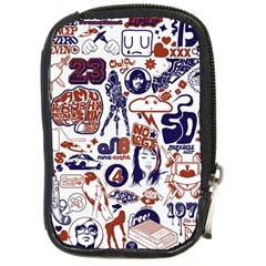 Artistic Psychedelic Doodle Compact Camera Leather Case by Modalart