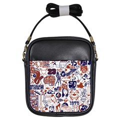 Artistic Psychedelic Doodle Girls Sling Bag by Modalart