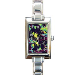 Artistic Psychedelic Abstract Rectangle Italian Charm Watch