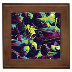 Artistic Psychedelic Abstract Framed Tile by Modalart