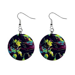 Artistic Psychedelic Abstract Mini Button Earrings