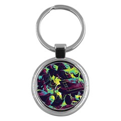 Artistic Psychedelic Abstract Key Chain (round) by Modalart