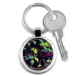 Artistic Psychedelic Abstract Key Chain (Round) Front