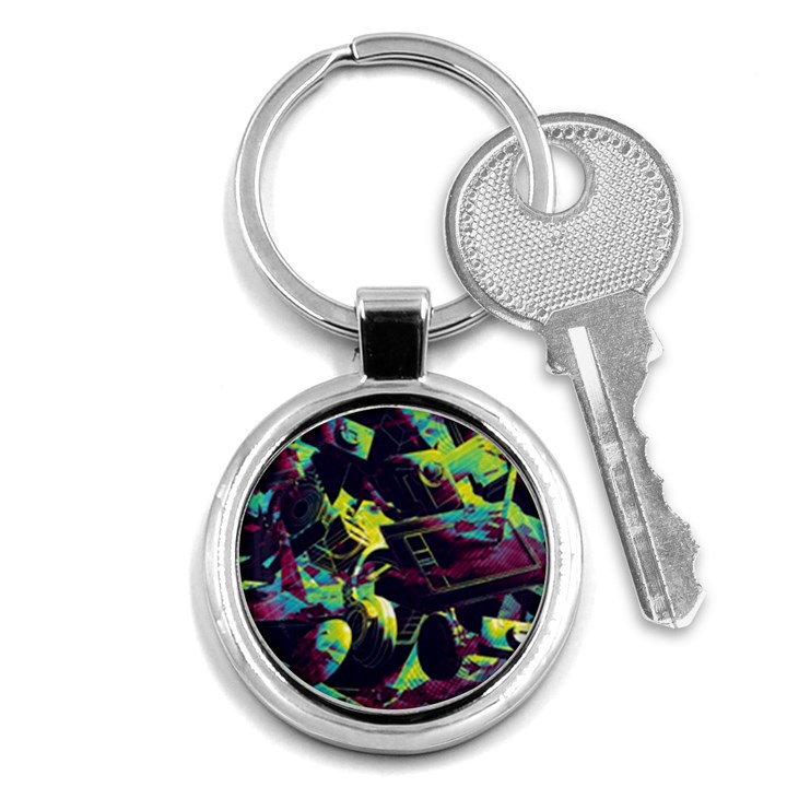 Artistic Psychedelic Abstract Key Chain (Round)