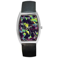 Artistic Psychedelic Abstract Barrel Style Metal Watch