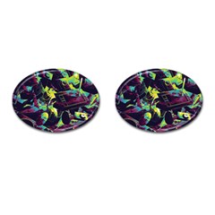 Artistic Psychedelic Abstract Cufflinks (Oval)