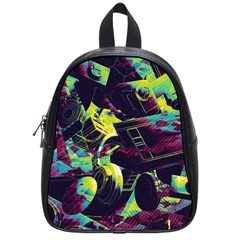 Artistic Psychedelic Abstract School Bag (small) by Modalart