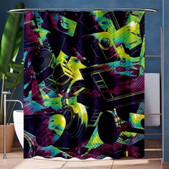 Artistic Psychedelic Abstract Shower Curtain 60  X 72  (medium)  by Modalart