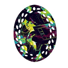 Artistic Psychedelic Abstract Oval Filigree Ornament (two Sides)