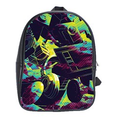 Artistic Psychedelic Abstract School Bag (xl) by Modalart