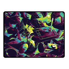 Artistic Psychedelic Abstract Two Sides Fleece Blanket (small) by Modalart