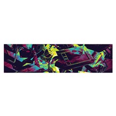 Artistic Psychedelic Abstract Oblong Satin Scarf (16  X 60 )