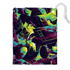 Artistic Psychedelic Abstract Drawstring Pouch (4xl) by Modalart