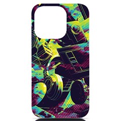 Artistic Psychedelic Abstract iPhone 14 Pro Black UV Print Case