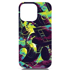 Artistic Psychedelic Abstract iPhone 14 Pro Max Black UV Print Case