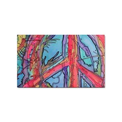 Hippie Peace Sign Psychedelic Trippy Sticker Rectangular (10 Pack) by Modalart