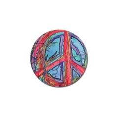 Hippie Peace Sign Psychedelic Trippy Golf Ball Marker (10 Pack) by Modalart