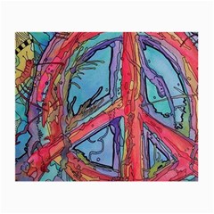 Hippie Peace Sign Psychedelic Trippy Small Glasses Cloth by Modalart