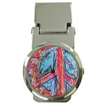 Hippie Peace Sign Psychedelic Trippy Money Clip Watches Front