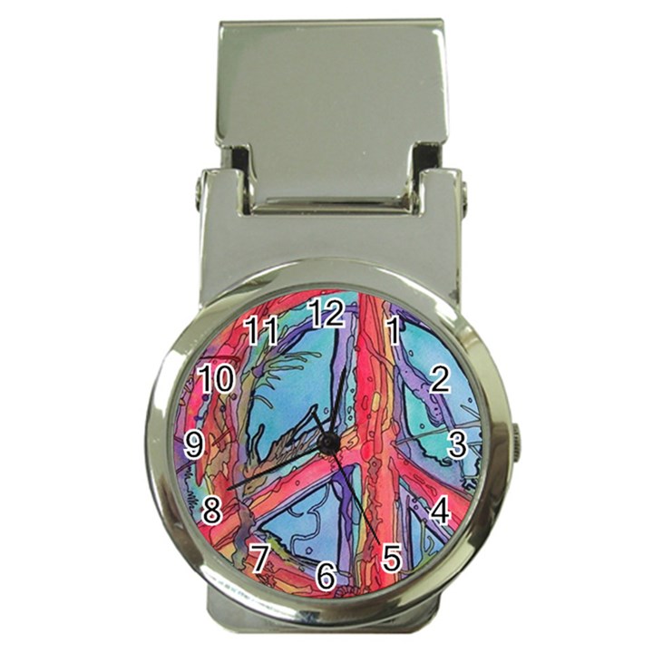 Hippie Peace Sign Psychedelic Trippy Money Clip Watches