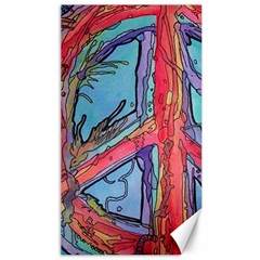 Hippie Peace Sign Psychedelic Trippy Canvas 40  X 72  by Modalart