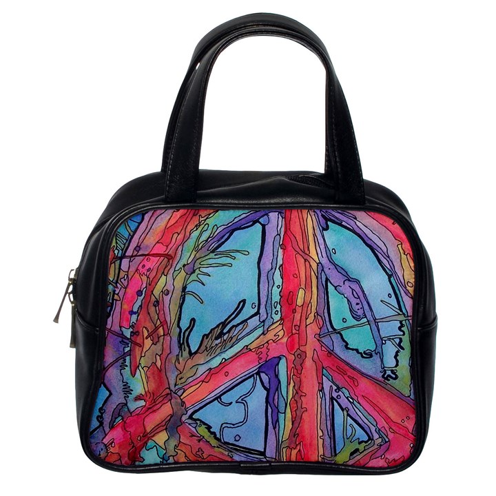 Hippie Peace Sign Psychedelic Trippy Classic Handbag (One Side)