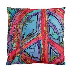 Hippie Peace Sign Psychedelic Trippy Standard Cushion Case (one Side) by Modalart