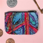 Hippie Peace Sign Psychedelic Trippy Mini Coin Purse Back