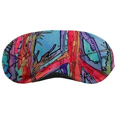 Hippie Peace Sign Psychedelic Trippy Sleep Mask by Modalart