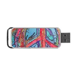 Hippie Peace Sign Psychedelic Trippy Portable Usb Flash (one Side) by Modalart