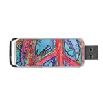 Hippie Peace Sign Psychedelic Trippy Portable USB Flash (Two Sides) Front