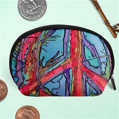 Hippie Peace Sign Psychedelic Trippy Accessory Pouch (large) by Modalart