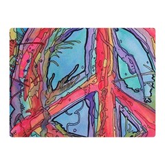 Hippie Peace Sign Psychedelic Trippy Two Sides Premium Plush Fleece Blanket (mini) by Modalart