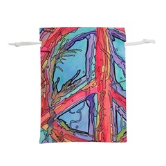 Hippie Peace Sign Psychedelic Trippy Lightweight Drawstring Pouch (s) by Modalart