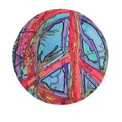 Hippie Peace Sign Psychedelic Trippy Mini Round Pill Box (pack Of 5) by Modalart