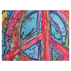 Hippie Peace Sign Psychedelic Trippy Two Sides Premium Plush Fleece Blanket (extra Small) by Modalart