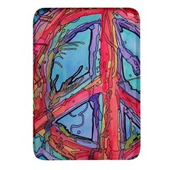 Hippie Peace Sign Psychedelic Trippy Rectangular Glass Fridge Magnet (4 Pack)