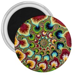 Colorful Psychedelic Fractal Trippy 3  Magnets