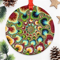 Colorful Psychedelic Fractal Trippy Ornament (round)