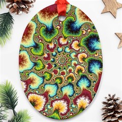 Colorful Psychedelic Fractal Trippy Ornament (oval)