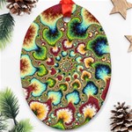 Colorful Psychedelic Fractal Trippy Ornament (Oval) Front