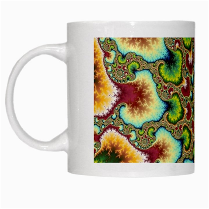 Colorful Psychedelic Fractal Trippy White Mug