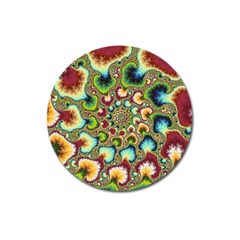 Colorful Psychedelic Fractal Trippy Magnet 3  (round)