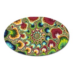 Colorful Psychedelic Fractal Trippy Oval Magnet