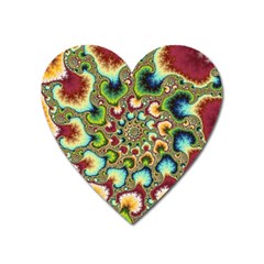 Colorful Psychedelic Fractal Trippy Heart Magnet